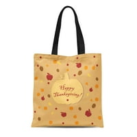 Platno Tote torba Apple Dan zahvalnosti suhog lišća i tradicionalni odmor uzorak bundeve za višekratnu