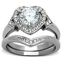 Luxe nakit dizajnira žensku vjenčani prsten od nehrđajućeg čelika od nehrđajućeg čelika sa kubnim cirkonskim