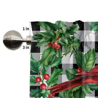 Avamo 1 božićne kuhinjske zavjese Ploče pola zavjese BlackOut Luxury Xmas Short panel džep dekor snjegović