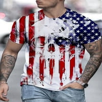 Muška američka dan neovisnosti Okrugli vrat kratkih rukava majica Casual 3D digitalni tisak majica kratkih