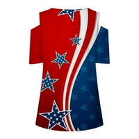Oalirro Američka zastava Floral Tors za žene 4. srpnja Ženske majice Patriotsko Dan neovisnosti Crveni