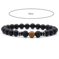 Jiaroswwei joga narukvica Podesive perle Natural mat crne vulkanske kamene narukvice za žene Muška nakit