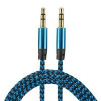 AU kabl mužjak do muškog najlonska pletenica 3ft pol hi-fi stereo zvučni pomoćni kabel plavi