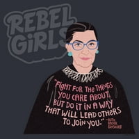 Junior's Rebel Girls Ruth Bader Ginsburg Inspiration Cite Festival Mišić Grafički grafički tee Denim