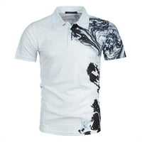 Muške polo majice s kratkim rukavima prema dolje Grafički print casual na otvorenom Golf majica bijele
