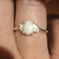BIPLUT Prsten Luster Fau Opal Rhinestone umetnuli bakreni elegantni ženski prsten za vjenčanje
