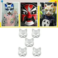 Maske lica bijele mačke prazne zabave Papir Papirasti kostim DIY Cosplay pulp maskarking slikanje Japanska