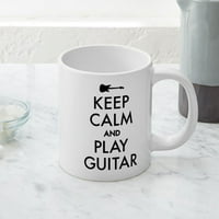 Cafepress - Držite mirno i sviram gitaru - keramička mega šolja