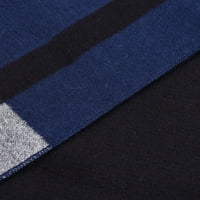 Šal za žene Muški kontrastni šal za boju Big Plaid Stripe dizajn meka šal mornarsko plava + jedna veličina