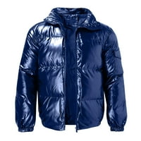 PXIAKGY zimski kaputi za muškarce jakna ravnica sa reflektirajućom muškim ovratnikom debela jakna i