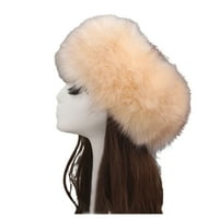 Waroomhouse Ženski šešir Fau Fur prazan gornji elastičnost Čvrsta boja zadebljana traka za zadebljana