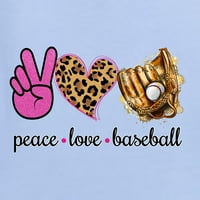 Mir ljubav bejzbol sportska grafička majica, svijetloplava, srednja
