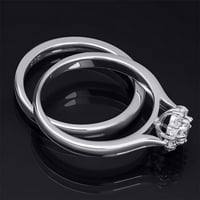 Ženska osjetljiva 0. CT vjenčani opseg bridalni prsten set Sterling Silver