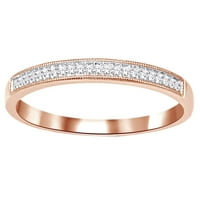 Okrugli oblik Bijeli prirodni dijamantski vjenčani prsten u 10k ružin zlatne prstene veličine-4.5