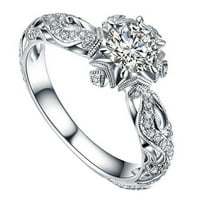 Cara Lady Vintage circon prsten za žene Inde prsten za prste modni cvjetni prsten za kristalno srebro