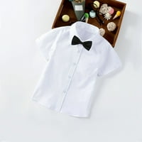 Toddler Boys Školska uniforma, dječačka haljina bluza, klasična košulja za dugme, modna bluza s kratkim