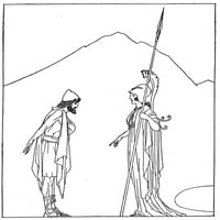 Homer: Odiseja. Nodyseus i Pallas Athene. Crtanje, C1918, Willy Appory. Poster Print by