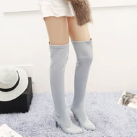 Advoicd čizme za snijeg za žene široke teleske koljena visoke čizme za žene plus veličine egzotične