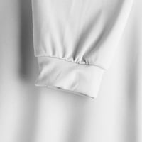 Uorcsa Popularni odmor Casual Stand Up Corl Solid Boja Muškarci dugih rukava Bluze Bijeli