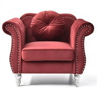 Passion namještaj PF-G0669A-C Hollywood Chesterfield Tufted baršun akcentna stolica s okruglim jastukom
