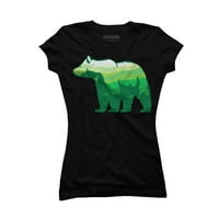 Green Bear Juniors Black Graphic Tee - Dizajn ljudi 2xl