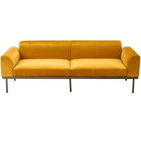 Loveseat kauč, moderni baršunasti kauč sa metalnim nogama i jastucima, tapecirani 2-sjedala kauč za