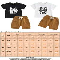 Beiwei Toddler casual pisma Ispis majica Ljetne odjeće Solidne boje Mini hlače Elastični struk odijelo