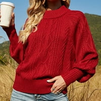 Entyinea prevelizirani džemperi za žene Blok u boji prugasti lagani udobni pleteni pulover džemperi