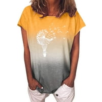 Wefuesd T majice za žene Modni ženski gradijent suncokret Ispis O-izrez kratkih rukava majica bluza