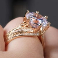 Fledorashia prstenovi za žene Mather's Day Pokloni Dame Modni prsten Zlato Full Diamond okrugli dijamantski