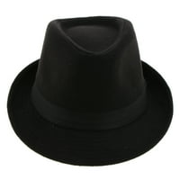 Vintage Fedora šešir muški vrpca trake manhettan strukturirani vuneni panama šešir