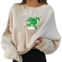 Ženski puloveri Zabavni grafički print okrugli vrat dugih rukava dugim rukavima vrhovi