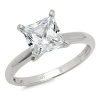 1CT Princess CUT CLEAR MOISSANITE 18K bijeli zlatni godišnjica Angažovane prstene veličine 3,75