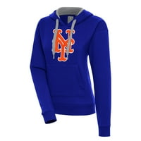 Ženska antigua Royal New York Mets pobjeda pulover hoodie
