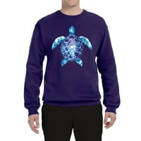 Morska kornjača Tie Dye Art Animal Lover Unise Crewneck Grafički duks, ljubičasta, 3xl