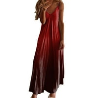 Hanzidakd Ljetne haljine za žene Žene Gradijent Ispiši Ljeto Ležerne prilike Moda Nisko vrat Cvijet