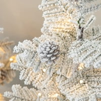 Glitzhome-Glitzhome Prethile za omotano za omotano od omotanog borovog božinog božićnog zelenila sa toplim bijelim svjetlima