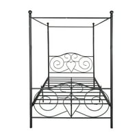 Metalni kaputinski krevet sa vintage stilom uzglavlje i noga Easy Diy montaža Svi dijelovi uključeni,