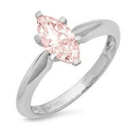 1. CT sjajan markiza Cleani simulirani dijamant 18k bijeli zlatni pasijans prsten sz 8.25