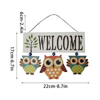 Fnochy Porodični odmor Viseći ukrasi uredni ukras za uredbe vrata Retro šuma Owl White Boolcores Decoration