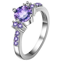 YubnLvae prsten za angažovanje okrugle rez cirkonije Ženski vjenčani prstenovi nakit prstenovi za žene