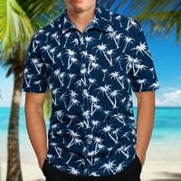 Muške ljetne tropske košulje Ljeto cvjetni printski gumb s kratkim rukavima dolje Aloha Havajski košulje