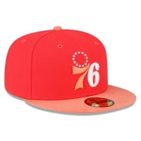 Muška nova era crvena breskva Philadelphia 76ers Tonal 59FIFFY ugrađeni šešir