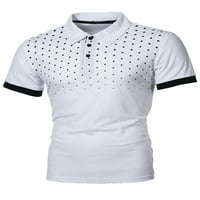 Groanlook muns ljetni vrhovi rever vrat T majice polka točkice klasična fit polo majica gumb za muškarce