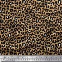 Soimoi Orange Georgettte viskoza Tkanina Leopard Životinjski kožni ispis Šivenje tkanine