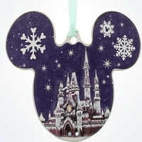 Disney Parks Mickey Castle Snowflakes Dispong Božićni ukras Novo sa oznakama