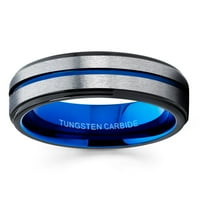 Grey Tungsten vjenčani obljetni prsten za muškarce i žene crni volfram Comfort fit