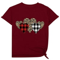 Prodaja ženskih košulja za Valentinovo ženska klasična bluza kratki rukav majica Leopard plairani srčani