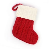 Odeerbi božićne čarape za ukras Pismom tiskane čarape za poklon torba od vune