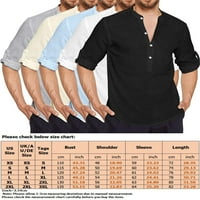 Muški vrhovi košulje s dugim rukavima Henley izrez Tunika majica Men Regular Fit bluza Radno svjetlo